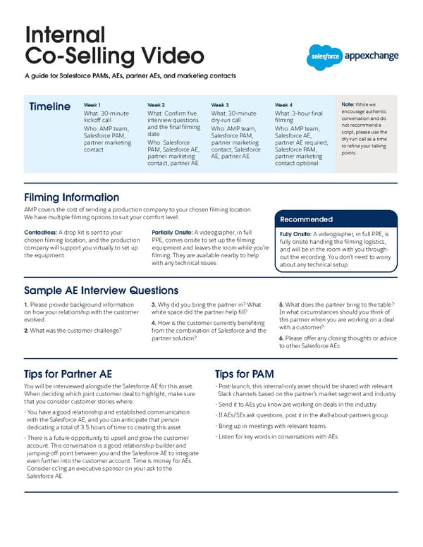 Internal Co-Selling Video One Sheeter - Page 1